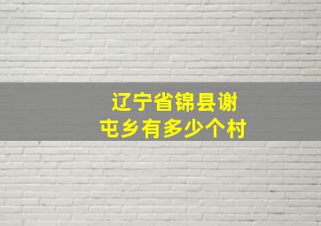 辽宁省锦县谢屯乡有多少个村