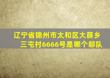 辽宁省锦州市太和区大薛乡三屯村6666号是哪个部队