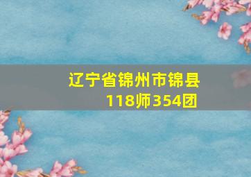 辽宁省锦州市锦县118师354团