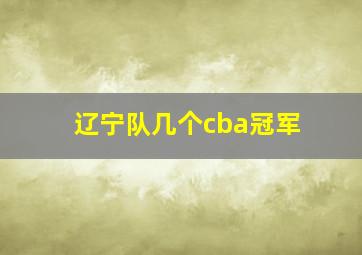 辽宁队几个cba冠军