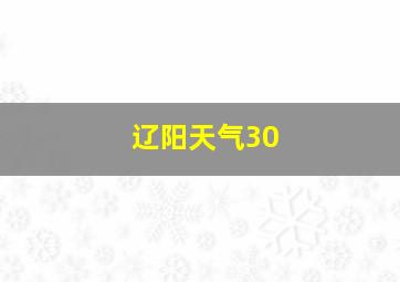 辽阳天气30