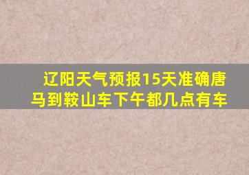 辽阳天气预报15天准确唐马到鞍山车下午都几点有车