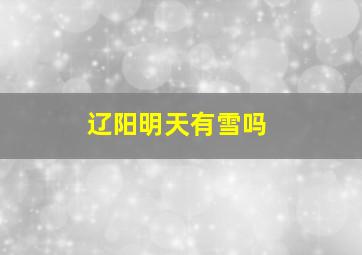 辽阳明天有雪吗