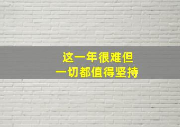 这一年很难但一切都值得坚持