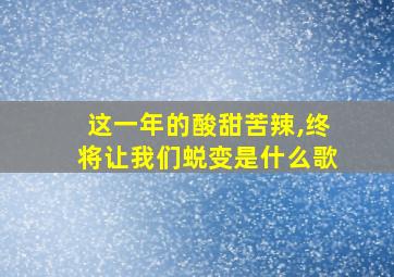 这一年的酸甜苦辣,终将让我们蜕变是什么歌