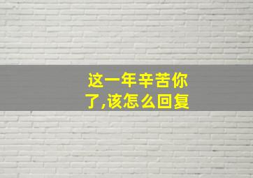 这一年辛苦你了,该怎么回复