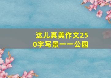 这儿真美作文250字写景一一公园