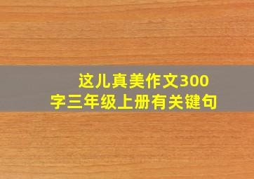 这儿真美作文300字三年级上册有关键句