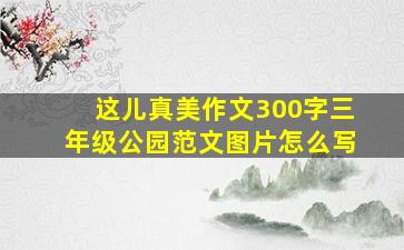 这儿真美作文300字三年级公园范文图片怎么写