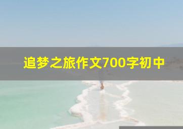 追梦之旅作文700字初中