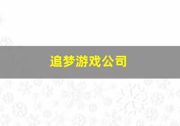 追梦游戏公司