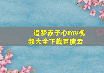 追梦赤子心mv视频大全下载百度云