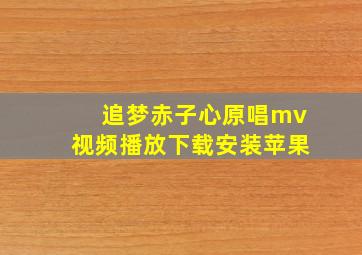 追梦赤子心原唱mv视频播放下载安装苹果