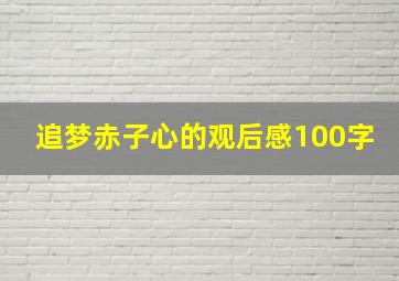 追梦赤子心的观后感100字