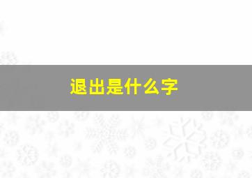 退出是什么字