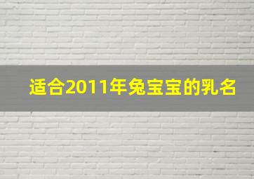 适合2011年兔宝宝的乳名