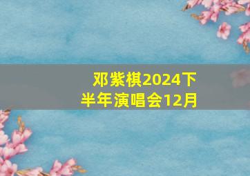 邓紫棋2024下半年演唱会12月