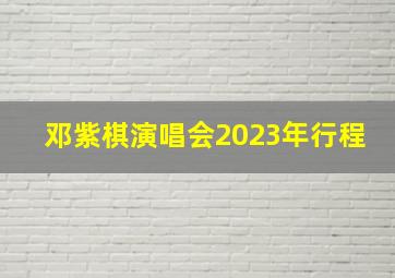 邓紫棋演唱会2023年行程