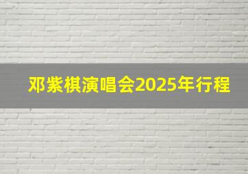 邓紫棋演唱会2025年行程