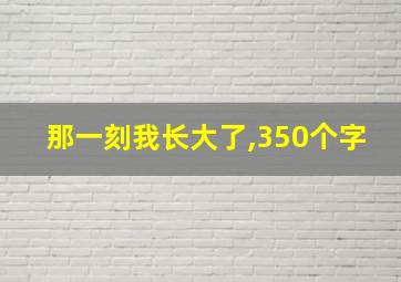 那一刻我长大了,350个字