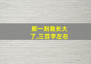 那一刻我长大了,三百字左右