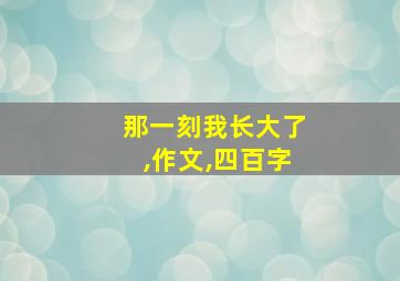 那一刻我长大了,作文,四百字