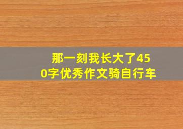 那一刻我长大了450字优秀作文骑自行车