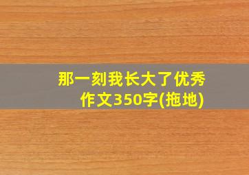 那一刻我长大了优秀作文350字(拖地)