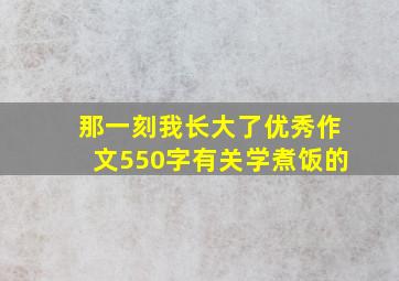 那一刻我长大了优秀作文550字有关学煮饭的