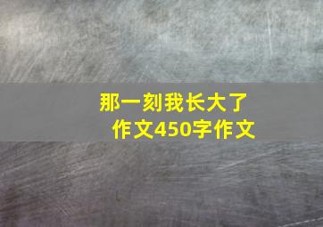 那一刻我长大了作文450字作文