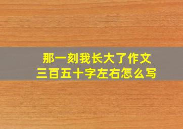 那一刻我长大了作文三百五十字左右怎么写