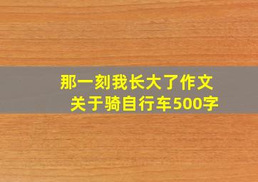 那一刻我长大了作文关于骑自行车500字