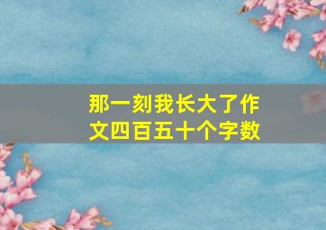 那一刻我长大了作文四百五十个字数