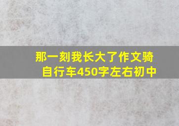 那一刻我长大了作文骑自行车450字左右初中