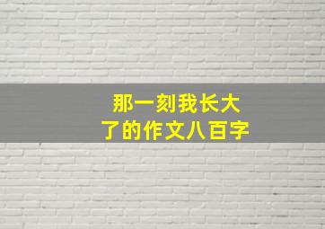 那一刻我长大了的作文八百字