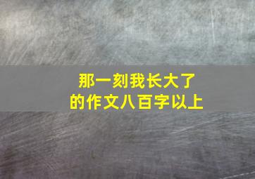 那一刻我长大了的作文八百字以上