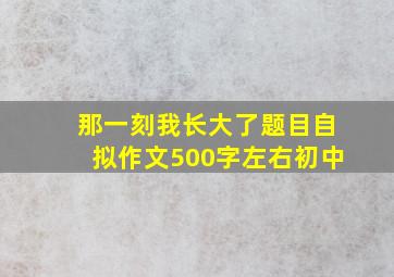 那一刻我长大了题目自拟作文500字左右初中