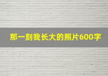 那一刻我长大的照片600字