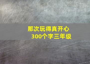 那次玩得真开心300个字三年级