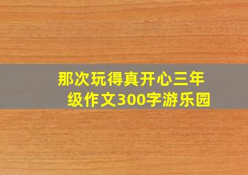 那次玩得真开心三年级作文300字游乐园