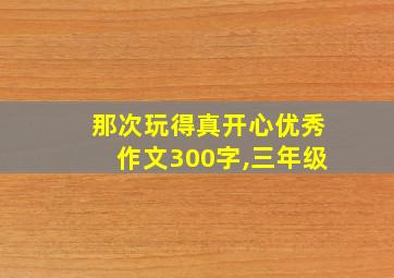 那次玩得真开心优秀作文300字,三年级