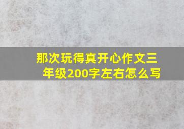 那次玩得真开心作文三年级200字左右怎么写