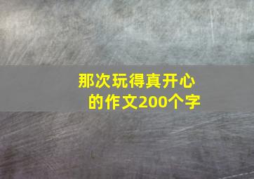 那次玩得真开心的作文200个字