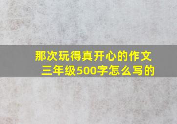 那次玩得真开心的作文三年级500字怎么写的