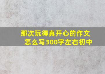 那次玩得真开心的作文怎么写300字左右初中