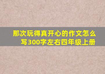 那次玩得真开心的作文怎么写300字左右四年级上册