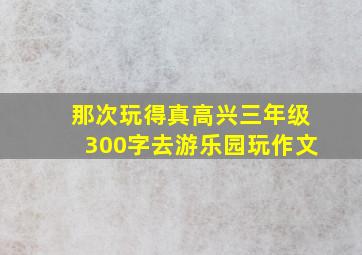 那次玩得真高兴三年级300字去游乐园玩作文