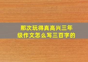 那次玩得真高兴三年级作文怎么写三百字的