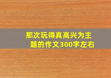 那次玩得真高兴为主题的作文300字左右