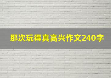 那次玩得真高兴作文240字